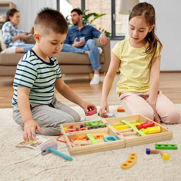 Wooden toolkit set for kids with 33 pieces