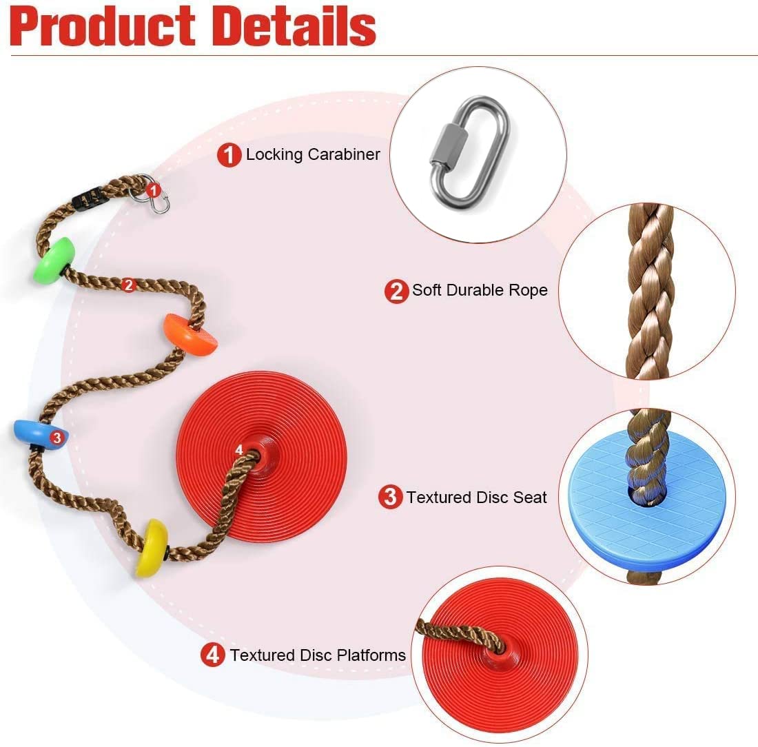 Disc knot rope swing for kids